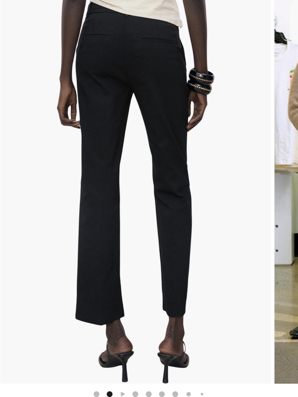 Mango Black Ankle-Length Tailored Pants